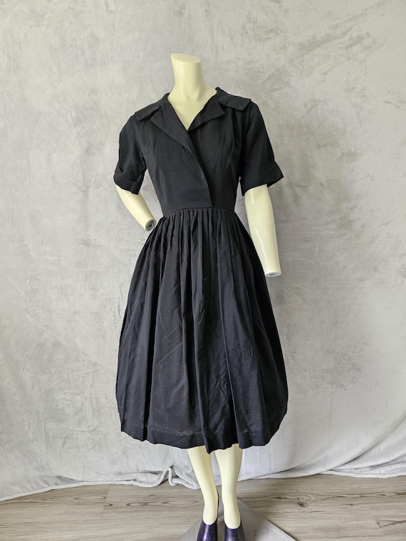 black shirtwaist dress Black Collared Button Down Tie Waist Midi Shirt Dress *FINAL SALE*  SSYS