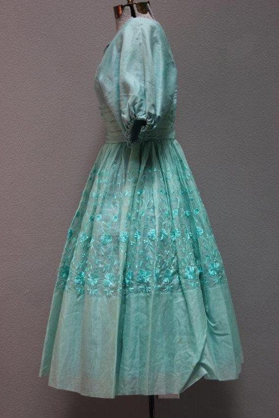 Seafoam Embroidered Organza Formal Gown - image 2