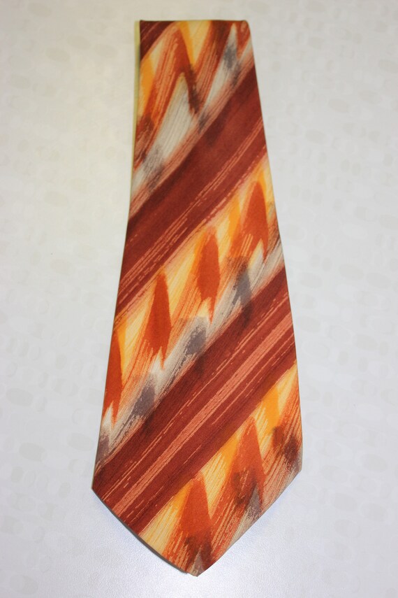 Gorgeous Vintage 1940s Hand Painted Colorful Tie - image 2