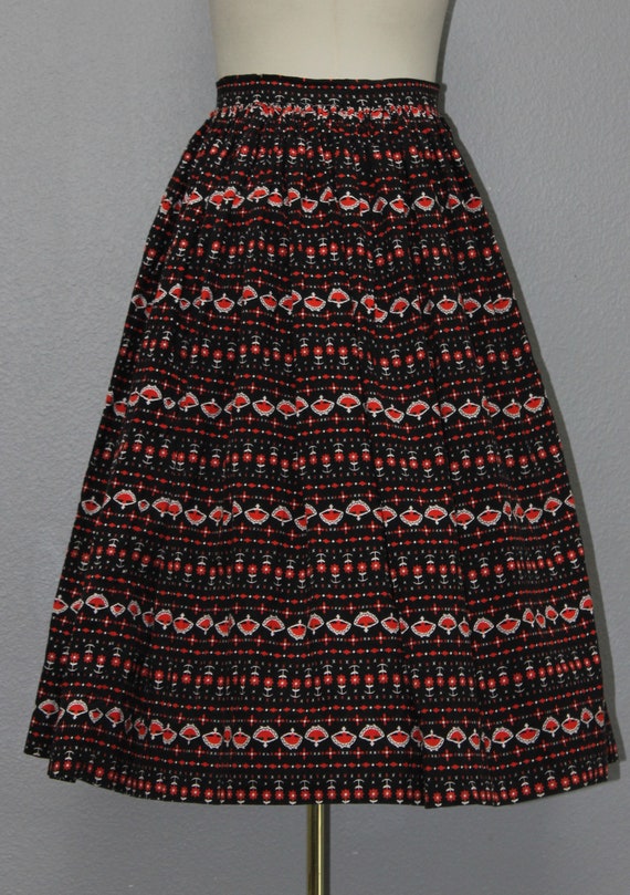 Vintage 1950s Black Cotton Bouffant Skirt - image 2