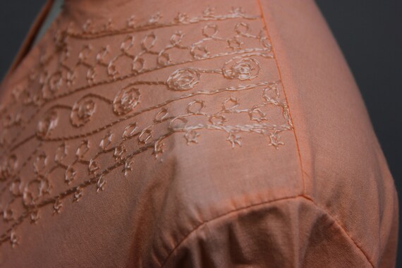 Amazing Melon Cotton Vintage Embroidered Shirt - image 3