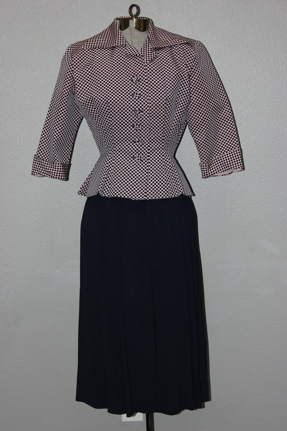 Exquisite 1940s R&K Originals Peplum Dress Suit