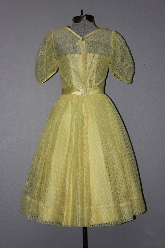 Sweet 1950s Vintage Yellow Bouffant Party Dress - image 3