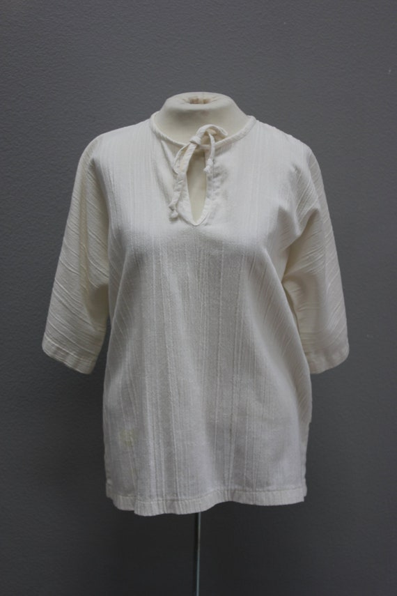 Cute White Vintage Cotton Hippie Shirt