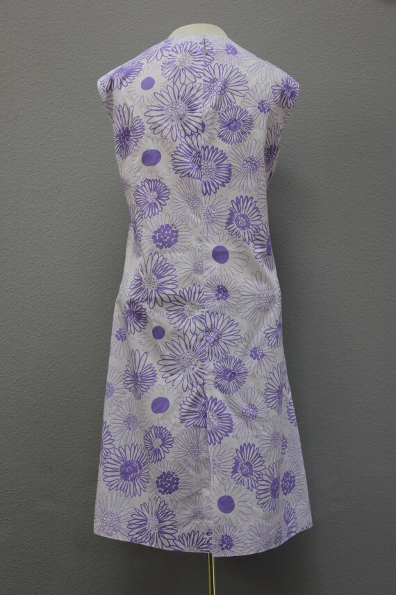 Vintage 1960s Purple Retro Cotton Shift Sundress - image 3