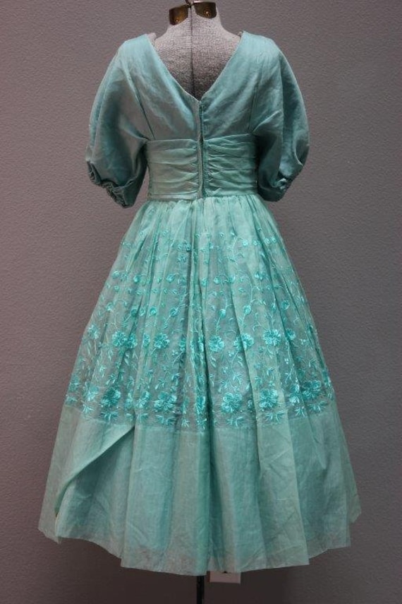 Seafoam Embroidered Organza Formal Gown - image 3