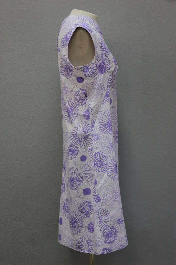 Vintage 1960s Purple Retro Cotton Shift Sundress - image 2