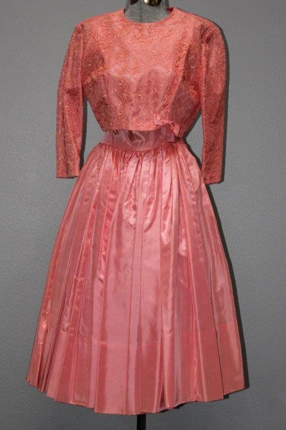 Two Piece Peach Bouffant Prom Dress and Bolero