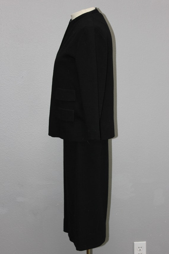 Vintage Italian Black Knit Dress Suit - image 2