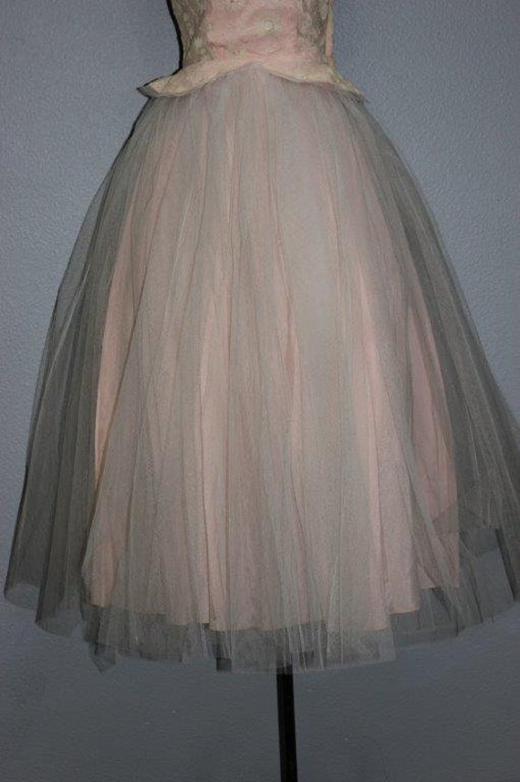 1950s Strapless Lorrie Deb Tulle Prom Dress - image 3