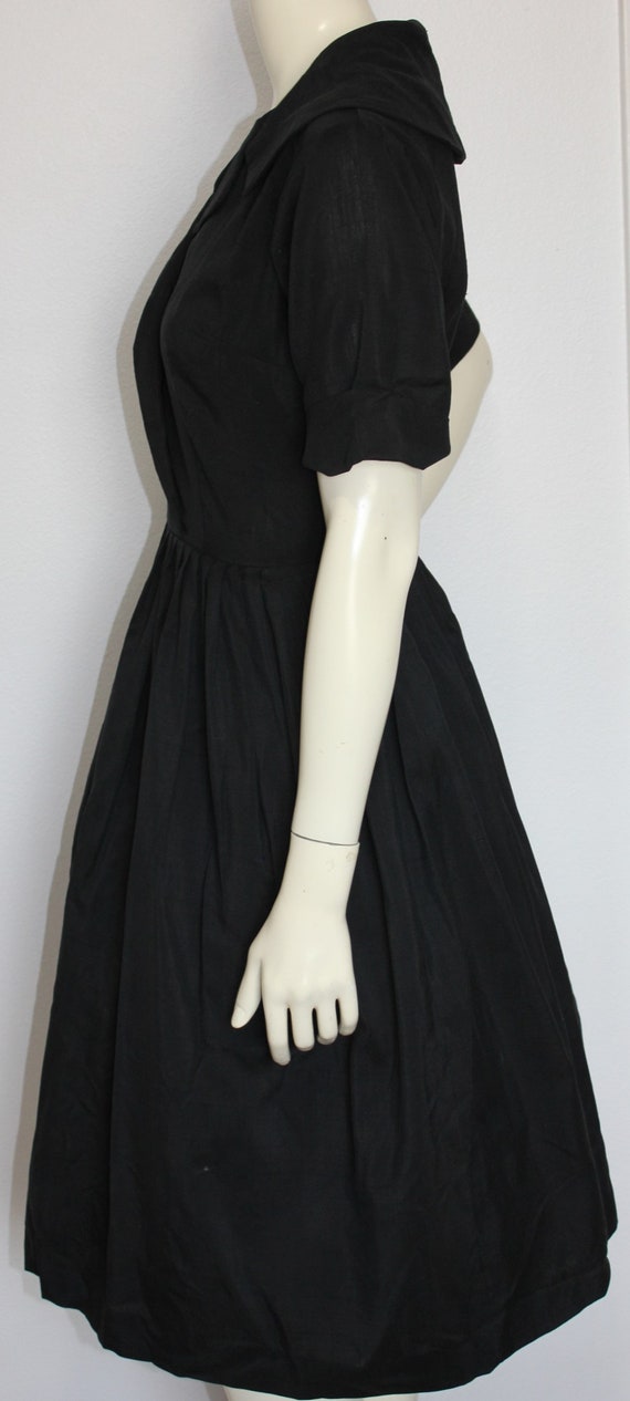 Vintage Black 1950s Shirtwaist Dress - image 2