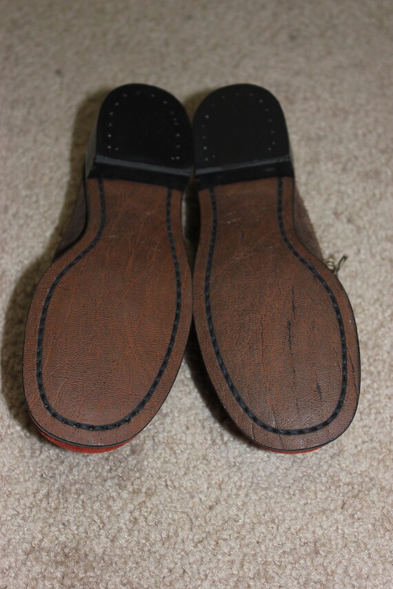 Vintage 1960s Brown Suede Children Shoes 1B - image 3