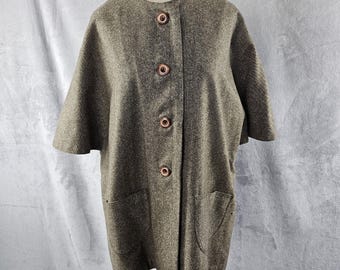 1960’s Vintage Brown Tweed Car Coat