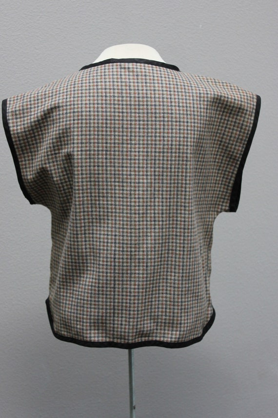 1950s Vintage Plaid Wool Vest/Smock - image 3