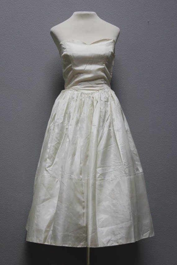 Sweet 1950s Ivory Acetate Bouffant Party Dress