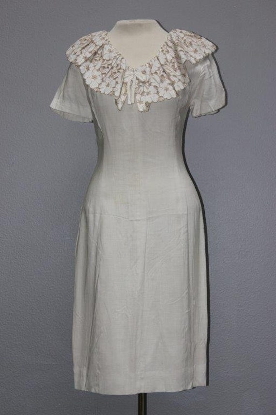 Stunning Off White Linen Vintage Shirt Dress