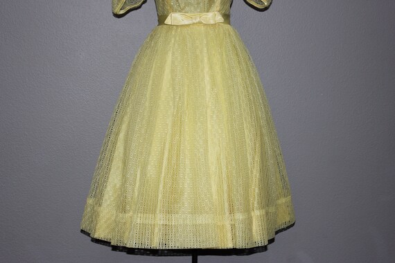 Sweet 1950s Vintage Yellow Bouffant Party Dress - image 5