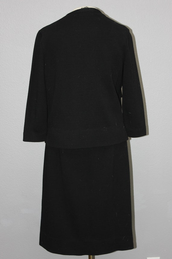 Vintage Italian Black Knit Dress Suit - image 3