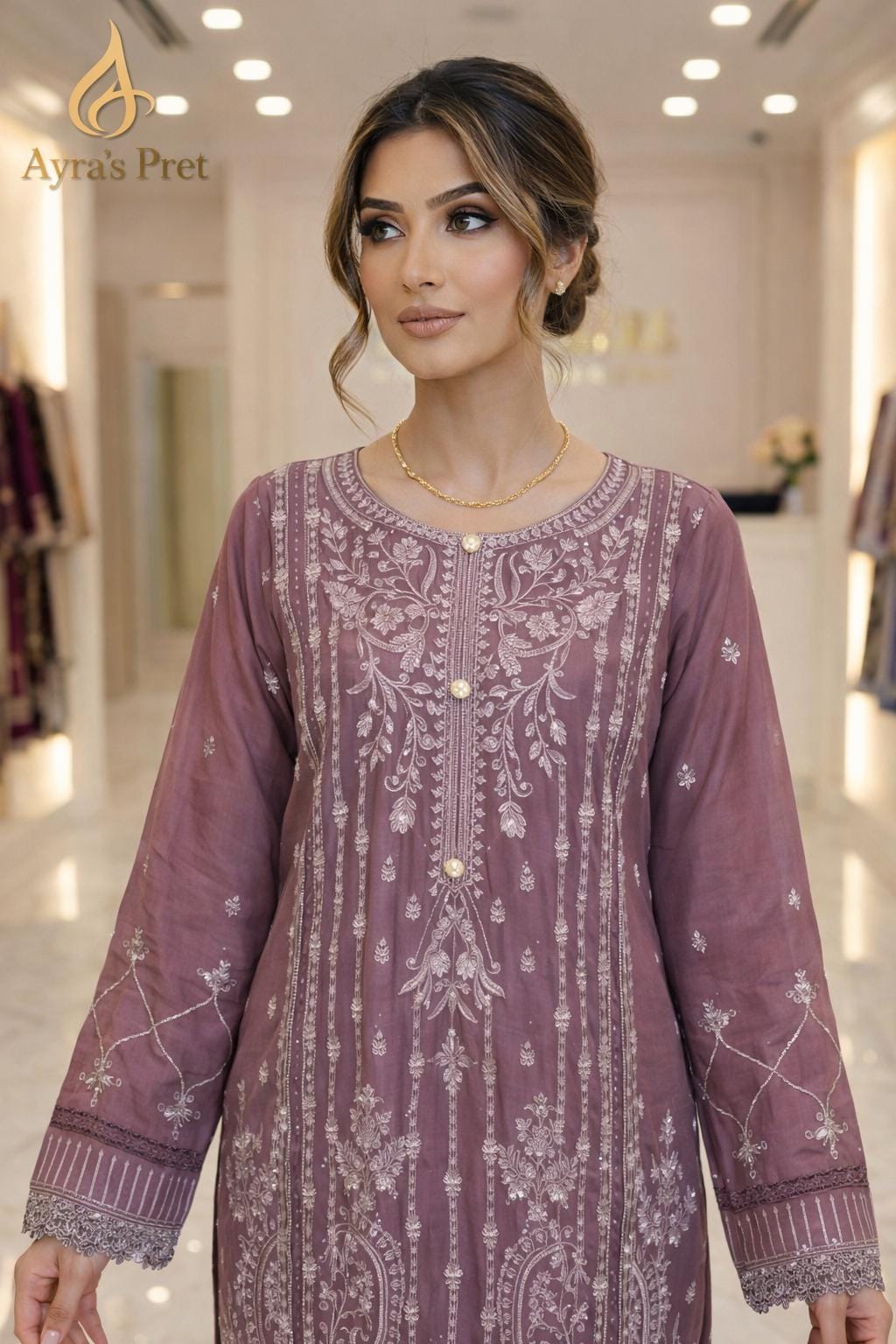 agha noor formal dresses PURE COTTON NET FORMAL (BR351) main image 1