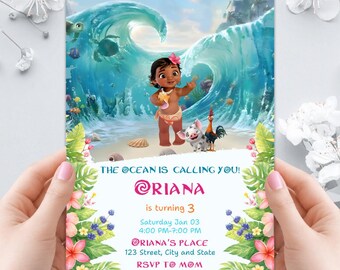 Tropical Island Geburtstagseinladung, Ocean Adventure Kids Party, bearbeitbare Canva Vorlage (Digitaler Download)