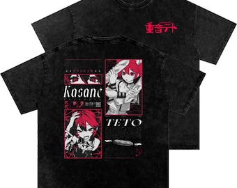 Vocaloid Kasane Teto v2 Washed Oversized Cotton T-Shirt