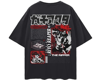 Gachiakuta Riyo Reaper Streetwear Loose Drop Shoulder T-Shirt