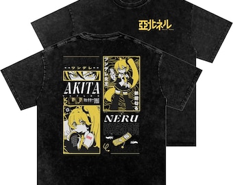 Vocaloid Akita Neru v2 Snow Washed Oversized Cotton T-Shirt