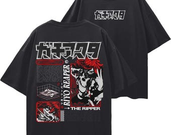 Gachiakuta Riyo Reaper Streetwear Loose Drop Shoulder T-Shirt