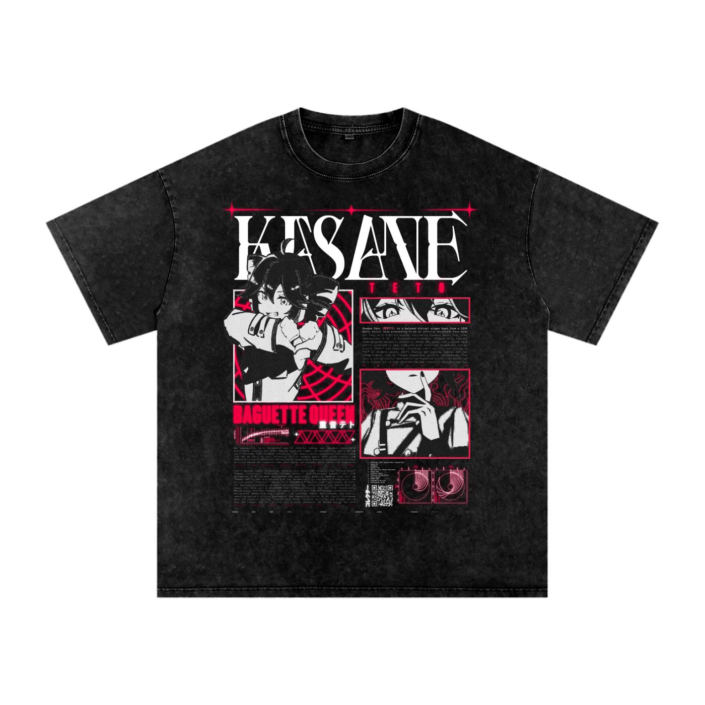teto Tシャツ Vocaloid Kasane Teto Washed Oversized Cotton T-shirt - Etsy