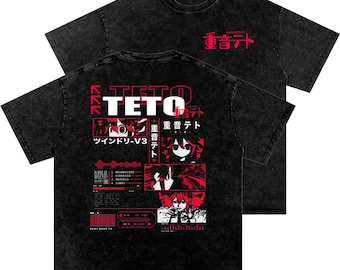 Vocaloid Kasane Teto v3 Snow Washed Oversized Cotton T-Shirt