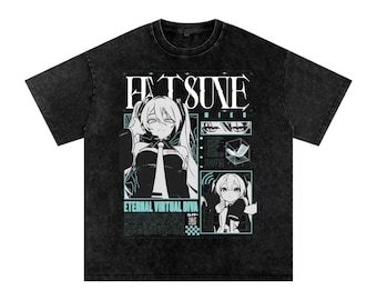 Vocaloid Hatsune Miku premium Washed Oversized Cotton T-Shirt