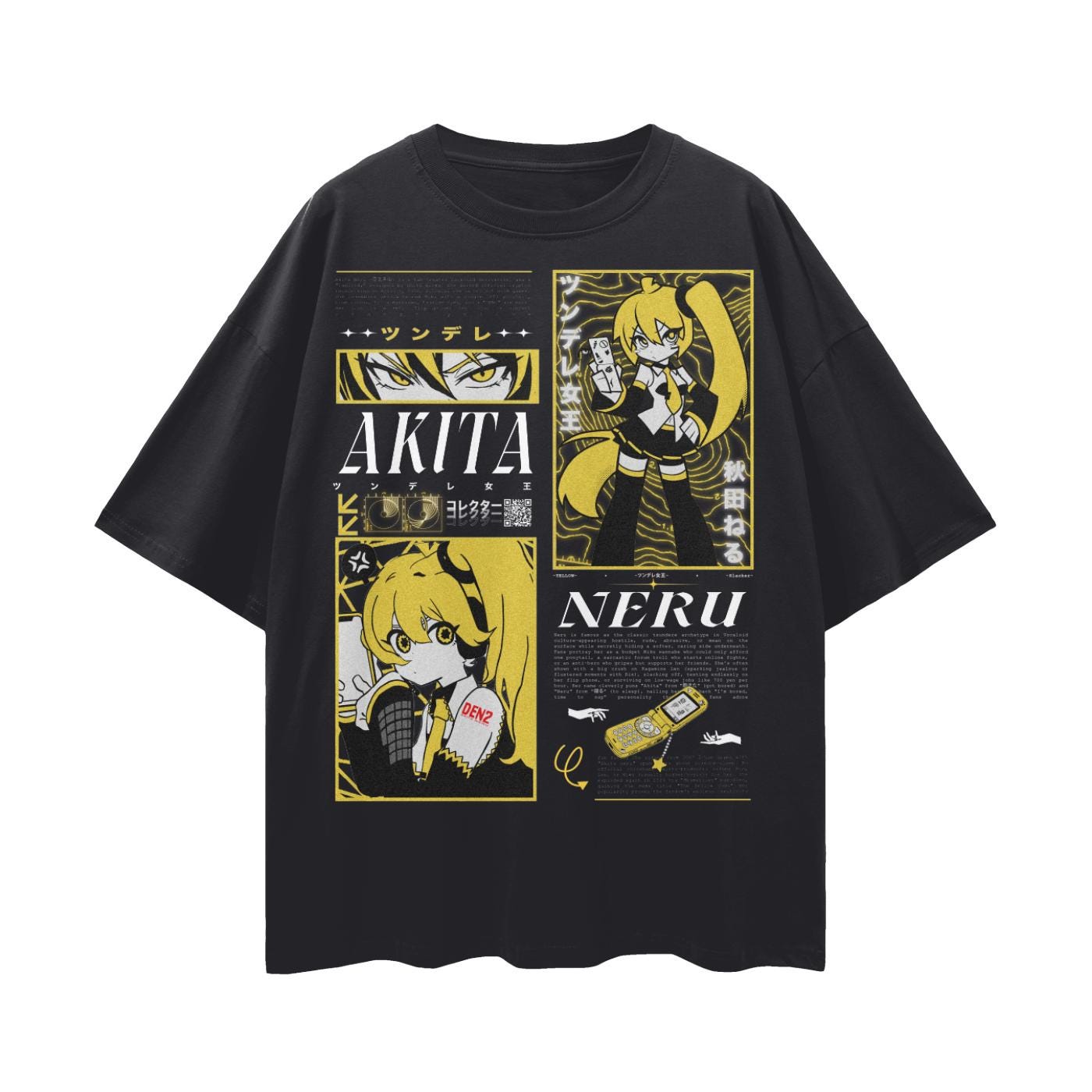 Vocaloid Akita Neru V2 Streetwear Loose Drop Shoulder T-shirt - Etsy