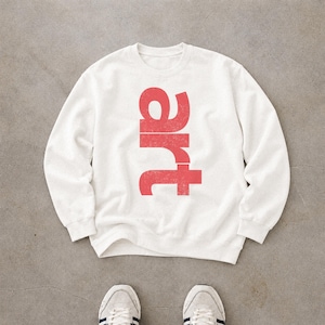 Sudadera ART T / Sudadera con tipografía minimalista / Sudadera con estampado gráfico moderno