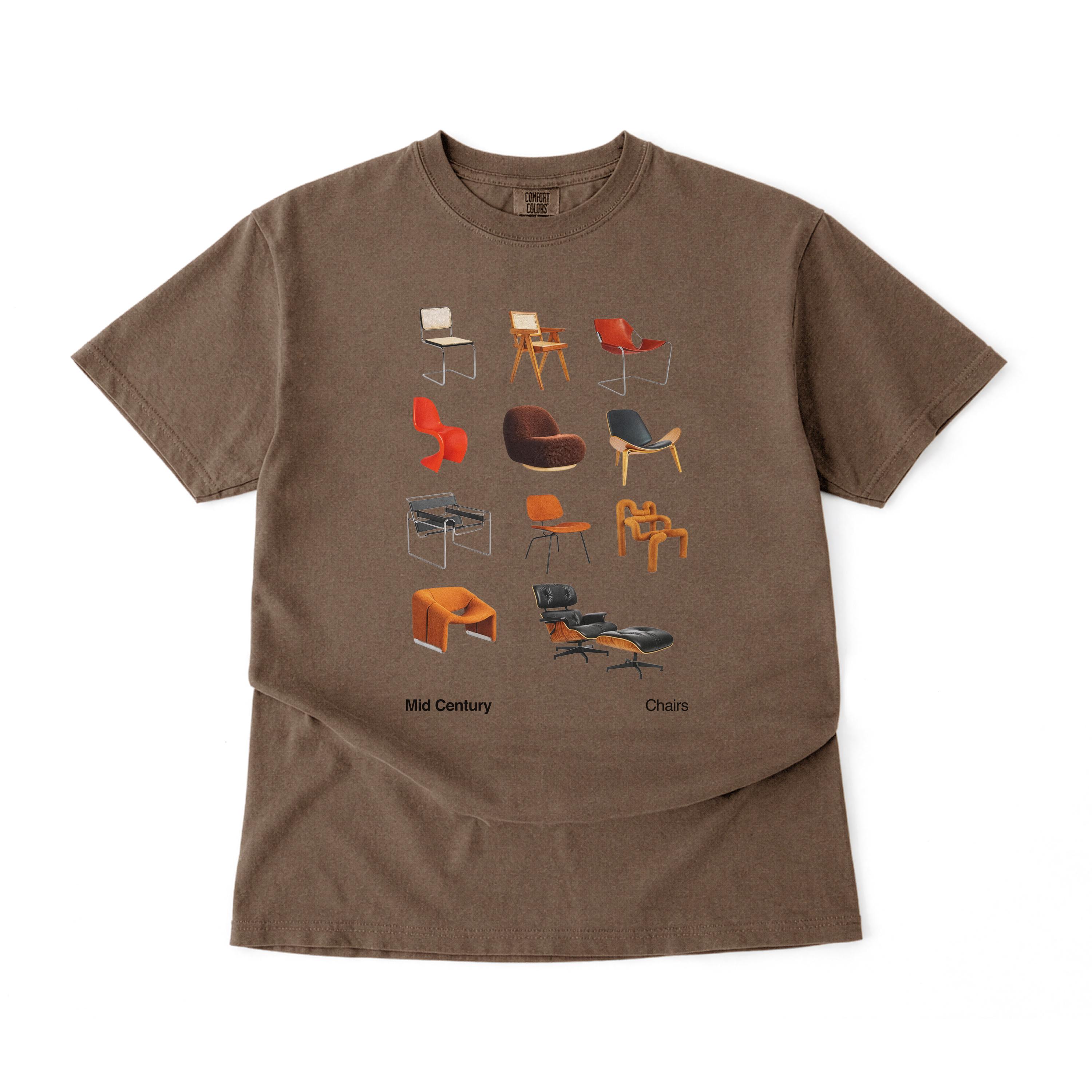 Mid Century Modern Chairs T-shirt - Iconic Furniture Design 