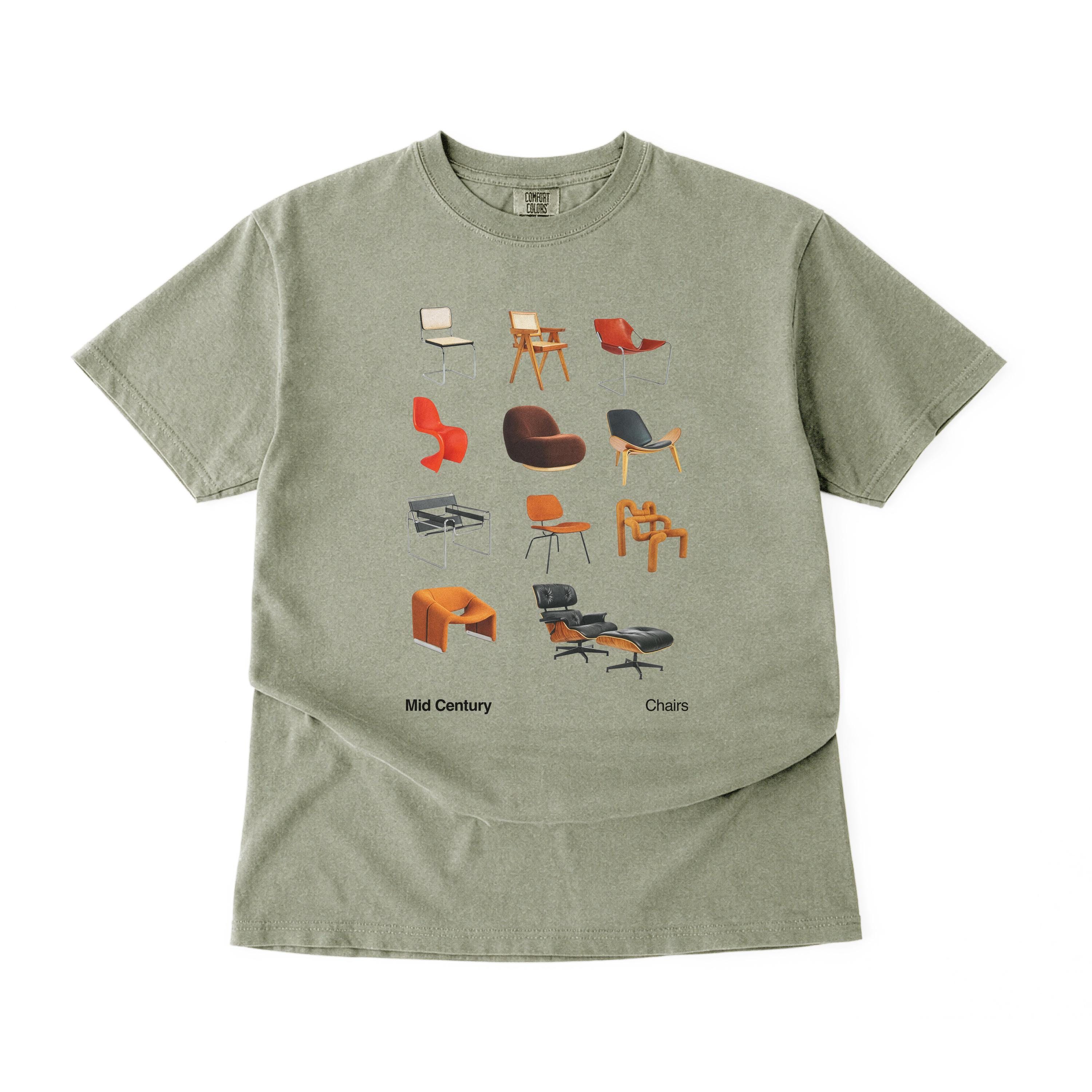 Mid Century Modern Chairs T-shirt - Iconic Furniture Design