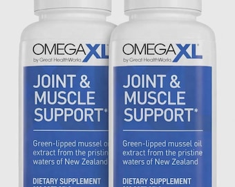 Paquete de 2 cápsulas Omega XL 300 - Alivio para articulaciones y músculos con mejillón de labios verdes