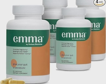 4 Pack Emma Gut Health Doctors Endorsed Supplement 60 Capsules -Relief from Gas