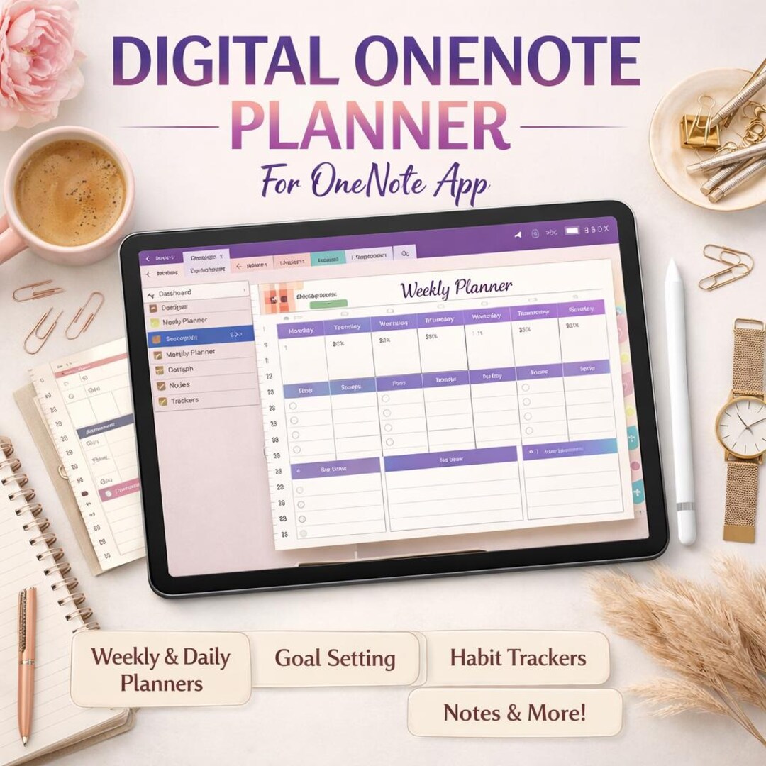 Onenote Study Sheets All-in-one Onenote Planner Template, Onenote Templates, Onenote ...