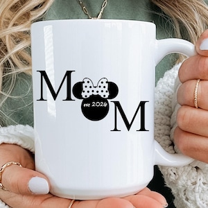 Custom Year Minnie MOM Coffee Mug, Personalized Mom Cup, Mothers Day Gift, Custom Mom Gift, Minnie Lover Mom Cup, Disney Mug, Minnie Mouse image 1