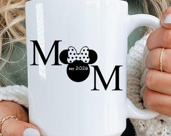 Taza de café personalizada Minnie MOM, taza personalizada para mamá, regalo del Día de la Madre, regalo personalizado para mamá, taza para mamá amante de Minnie, taza Disney, Minnie Mouse