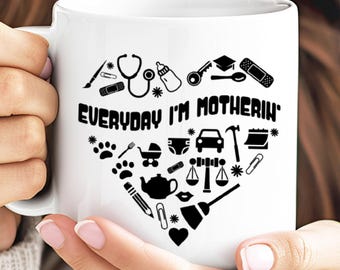 Taza de café "Cada día soy mamá", Taza "Vida de mamá", Vaso mágico para mamás, Regalo para mamás ocupadas, Taza "Coordinadora del caos", Regalo de agradecimiento para mamás