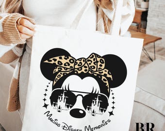 Fabriquer un sac fourre-tout en toile Minnie Memories Disney, sac fourre-tout Disney World, sac fourre-tout pour les vacances en famille Disney, sac Minnie Mouse, sac fourre-tout Disney