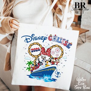 Mickey and Friends Disney Cruise Canvas Tote Bag, Disney Family Vacation Tote Bag, Disney Cruise Gift, Disney Tote Bag, Mickey Mouse Gift image 4