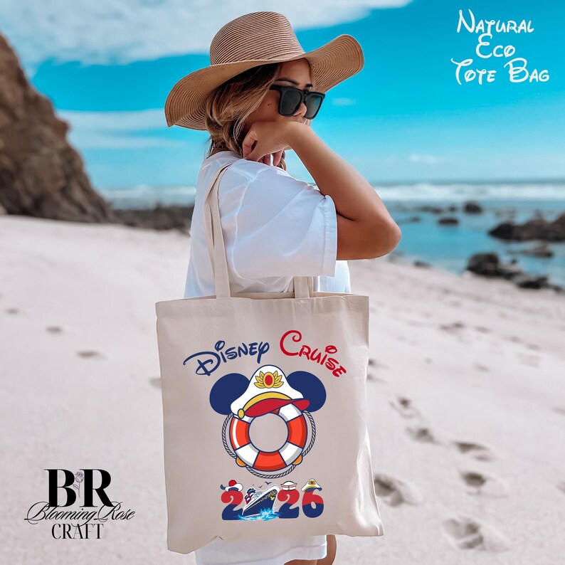 Bolso de lona de Mickey y sus amigos para cruceros Disney, bolso de mano para vacaciones familiares Disney, regalo para cruceros Disney, bolso de mano Disney, regalo de Mickey Mouse imagen 9