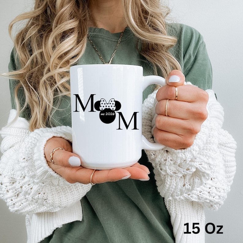 Custom Year Minnie MOM Coffee Mug, Personalized Mom Cup, Mothers Day Gift, Custom Mom Gift, Minnie Lover Mom Cup, Disney Mug, Minnie Mouse image 1