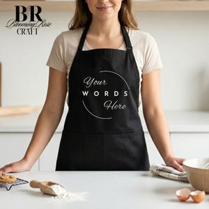 Personalized Logo Apron, Custom Kitchen Apron with Pockets, Custom Photo Apron, Housewarming Gift, Apron for BBQ, Crafters, Grillers, Bakers