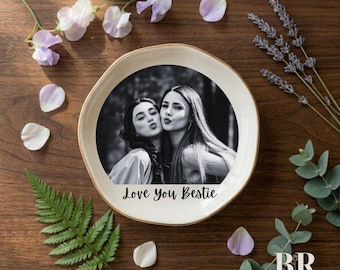 Porte-bijoux photo personnalisé meilleur ami, vide-poche pour meilleur ami, porte-bagues Bestie, porte-bijoux photo personnalisé, cadeau personnalisé Bestie