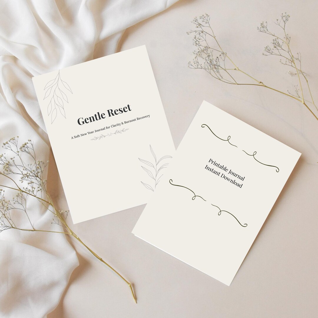 Gentle Reset New Year Journal Printable | Soft Life Reflection Workbook ...