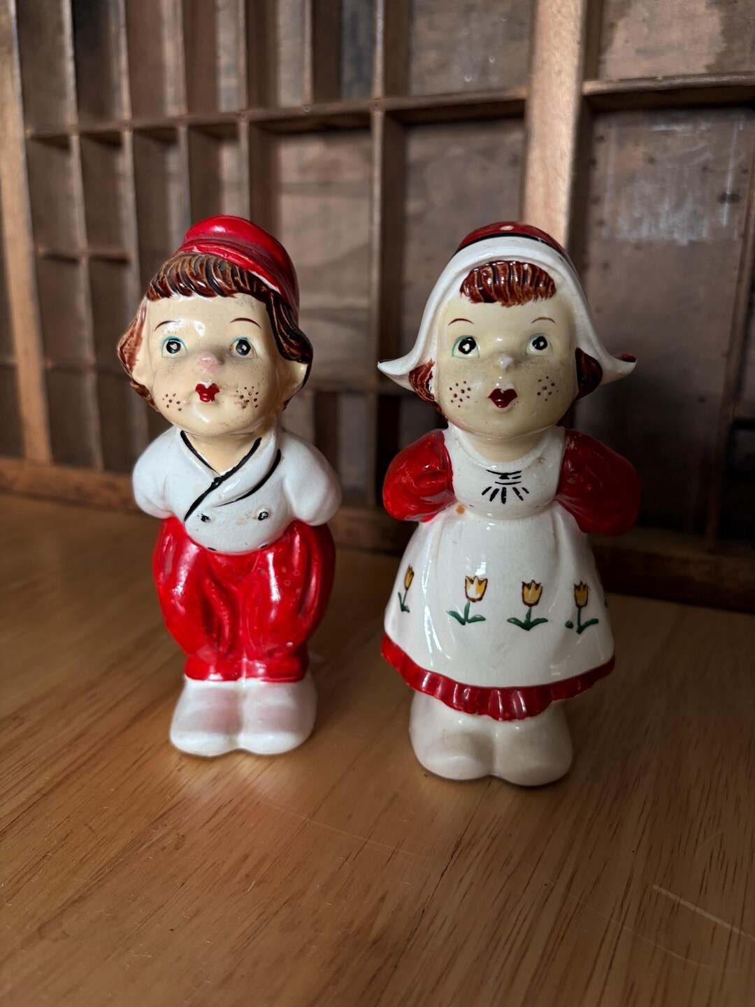 Vintage Kissing Dutch Boy and Girl Salt and Pepper Shakers - Etsy