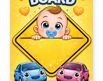 Baby On Board Car Magnet – Cute Safety Magnet for New Parents – Family Vehicle Magnet